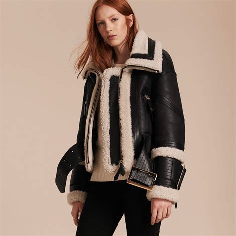 burberry oversized shearling aviator jacket|burberry aviator jacket.